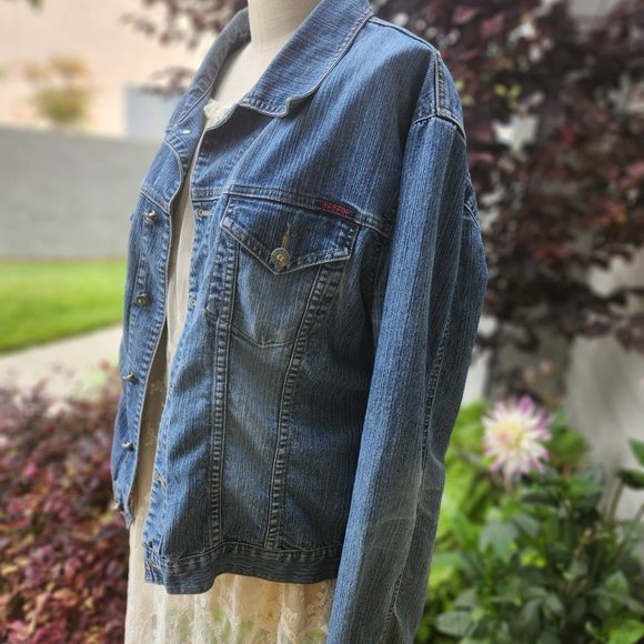 Oh so comfy stretch blue jean jacket size 3x - Picture 3 of 4